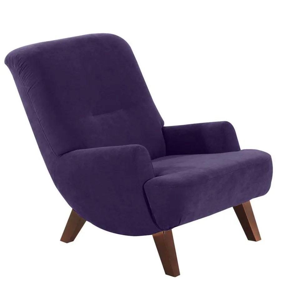 Clearance Wohnen Sessel aus Velours in Violett - Cregorian
