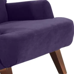 Clearance Wohnen Sessel aus Velours in Violett - Cregorian