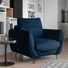 Discount Wohnen Sessel aus Webstoff in Dunkelblau - Berenice
