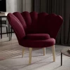 Outlet Wohnen Sessel im Muscheldesign in Bordeaux Rot - Catuella