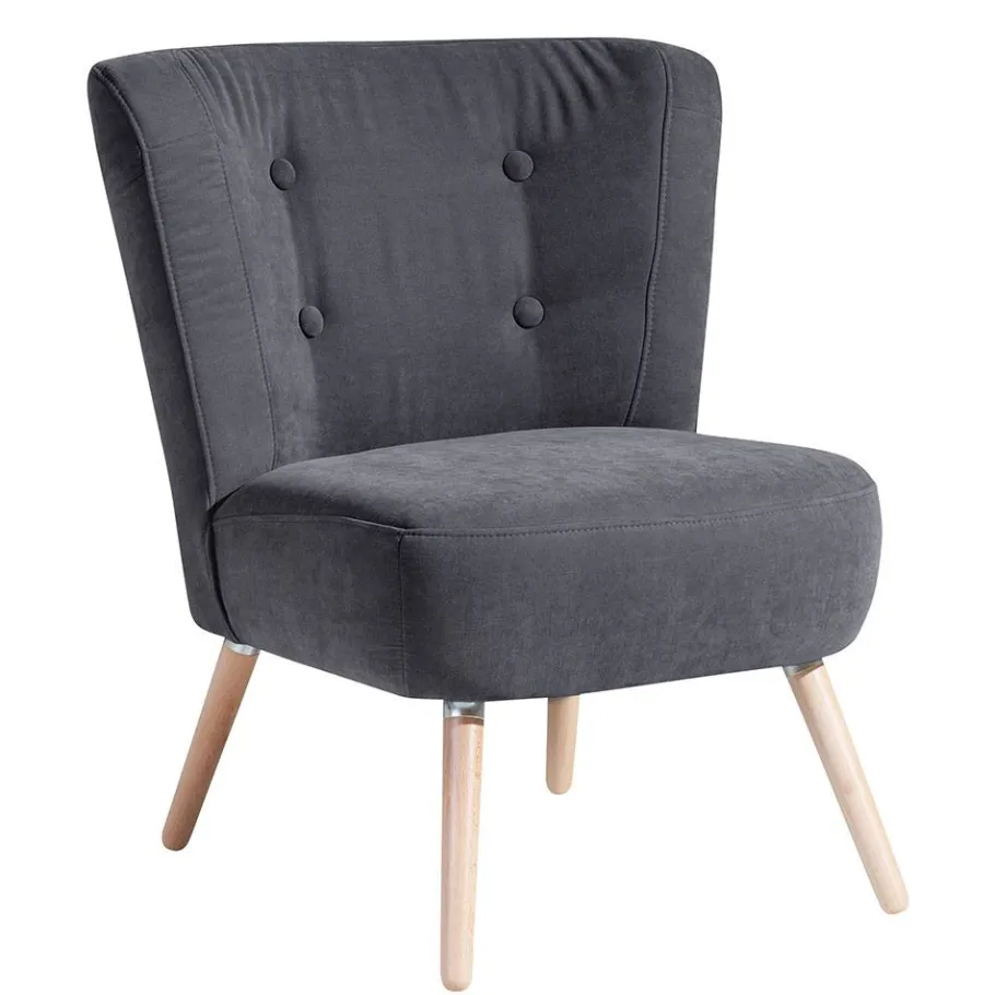 Best Wohnen Sessel in Anthrazit Veloursbezug - Hamzad
