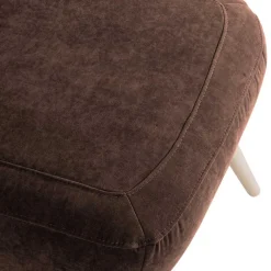 Hot Wohnen Sessel in Braun Velours und Buche - Cremana