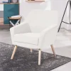 Hot Wohnen Sessel in Creme Velours-Stoff - Emia
