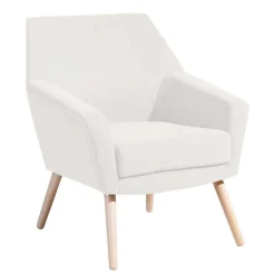 Hot Wohnen Sessel in Creme Velours-Stoff - Emia