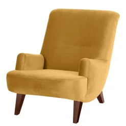 Discount Wohnen Sessel in Gelb und Nussbaum Braun - Nikaragva