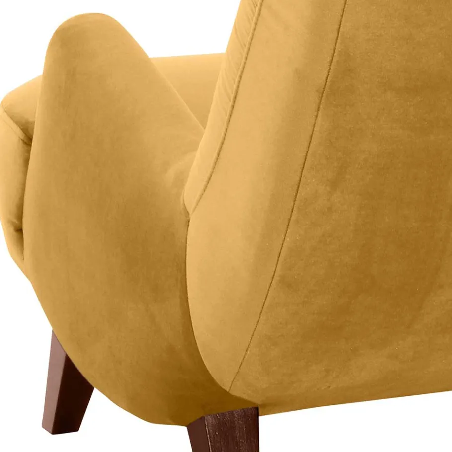Discount Wohnen Sessel in Gelb und Nussbaum Braun - Nikaragva