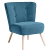 Outlet Wohnen Sessel in Petrol Blau Velours - Curedo
