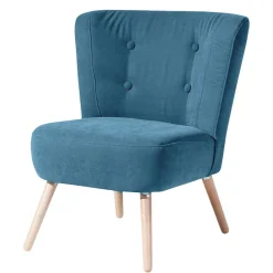 Outlet Wohnen Sessel in Petrol Blau Velours - Curedo