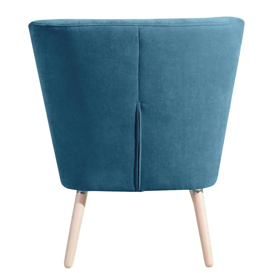 Outlet Wohnen Sessel in Petrol Blau Velours - Curedo