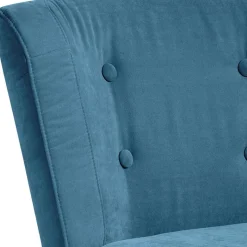 Outlet Wohnen Sessel in Petrol Blau Velours - Curedo