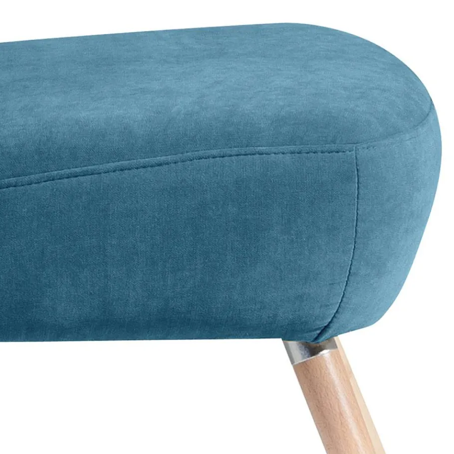 Outlet Wohnen Sessel in Petrol Blau Velours - Curedo