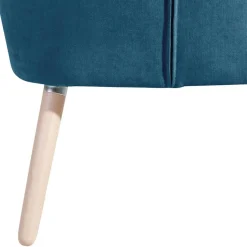 Outlet Wohnen Sessel in Petrol Blau Velours - Curedo