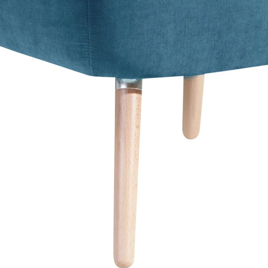Outlet Wohnen Sessel in Petrol Blau Velours - Curedo
