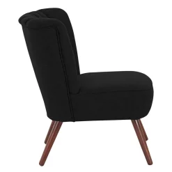 Discount Wohnen Sessel in Schwarz und Nussbaum - Nastasia