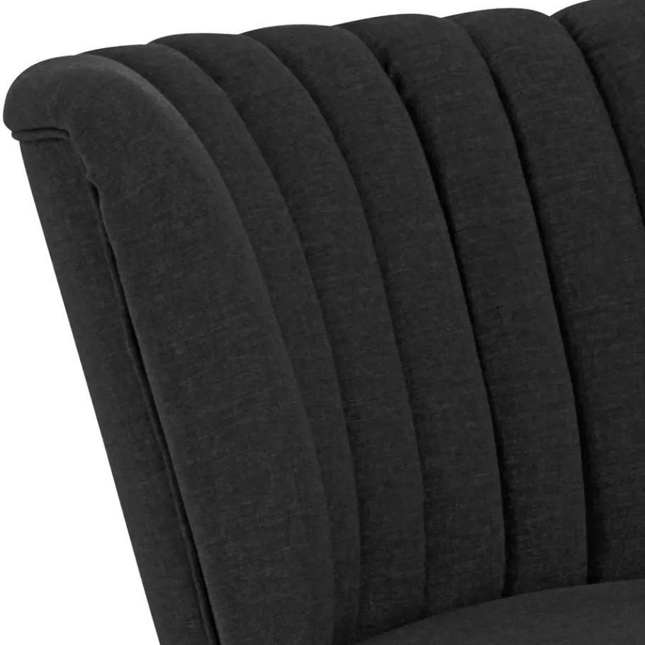 Discount Wohnen Sessel in Schwarz und Nussbaum - Nastasia