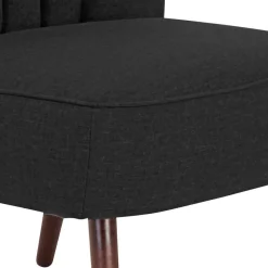 Discount Wohnen Sessel in Schwarz und Nussbaum - Nastasia