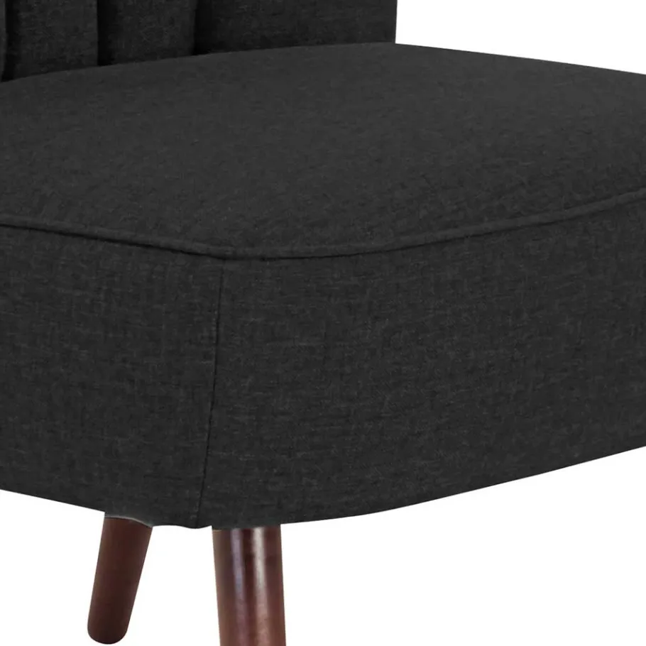 Discount Wohnen Sessel in Schwarz und Nussbaum - Nastasia