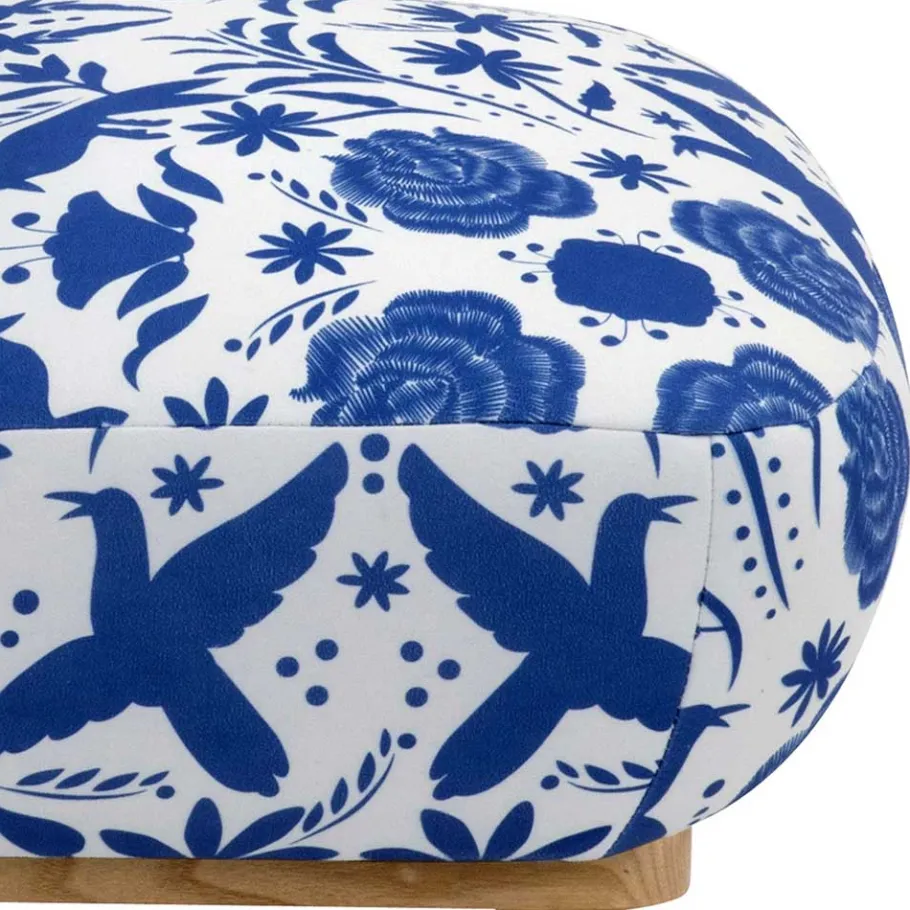 Wohnen Sessel in Weiß Blau mit Blumen und Vögeln - Intiatos