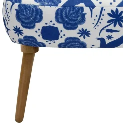 Wohnen Sessel in Weiß Blau mit Blumen und Vögeln - Intiatos