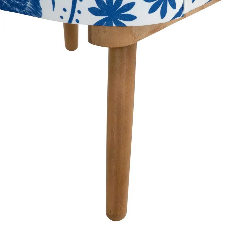 Wohnen Sessel in Weiß Blau mit Blumen und Vögeln - Intiatos