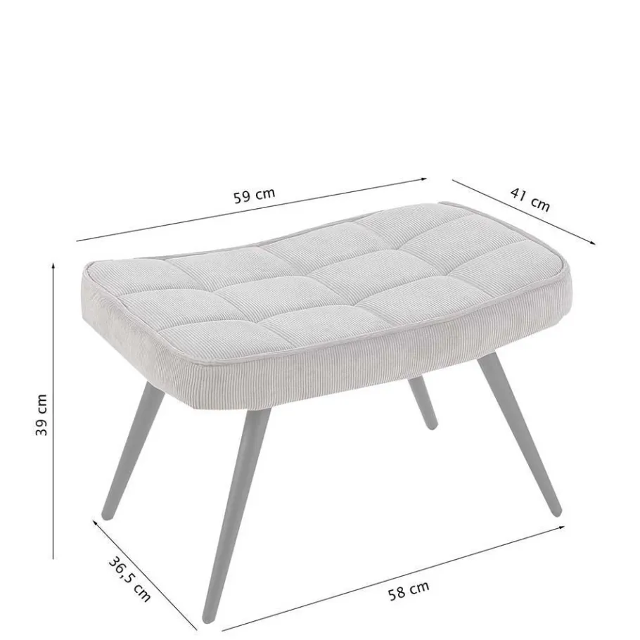 Sale Wohnen Sessel mit Fußhocker aus Samt - Andra (zweiteilig)