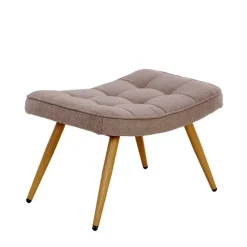 Outlet Wohnen Sessel mit Fußhocker in Beige - Trees (zweiteilig)