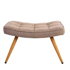 Outlet Wohnen Sessel mit Fußhocker in Beige - Trees (zweiteilig)