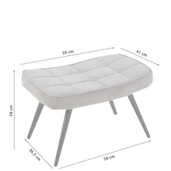 Outlet Wohnen Sessel mit Fußhocker in Beige - Trees (zweiteilig)