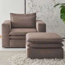 Sale Wohnen Sessel mit Hocker im Set - Anyna (zweiteilig)