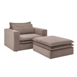 Sale Wohnen Sessel mit Hocker im Set - Anyna (zweiteilig)