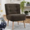 Clearance Wohnen Sessel mit vier Knopfheftungen in Dunkelbraun - Sebastiano