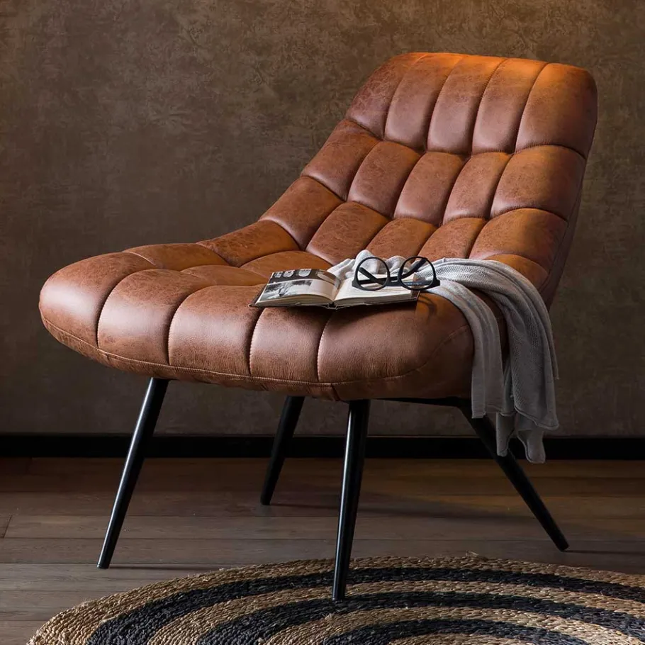Clearance Wohnen Sessel ohne Armlehnen in Cognac Braun - Escavan