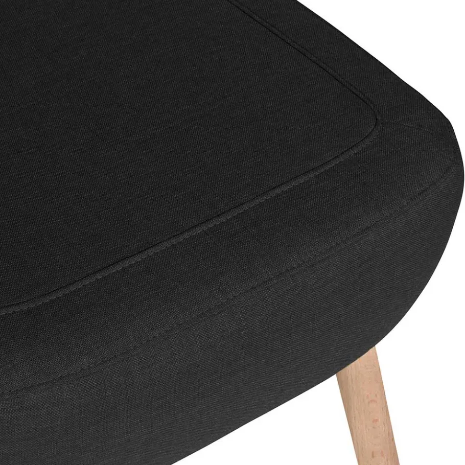 Hot Wohnen Sessel ohne Armlehnen in Schwarz Stoff - Oase