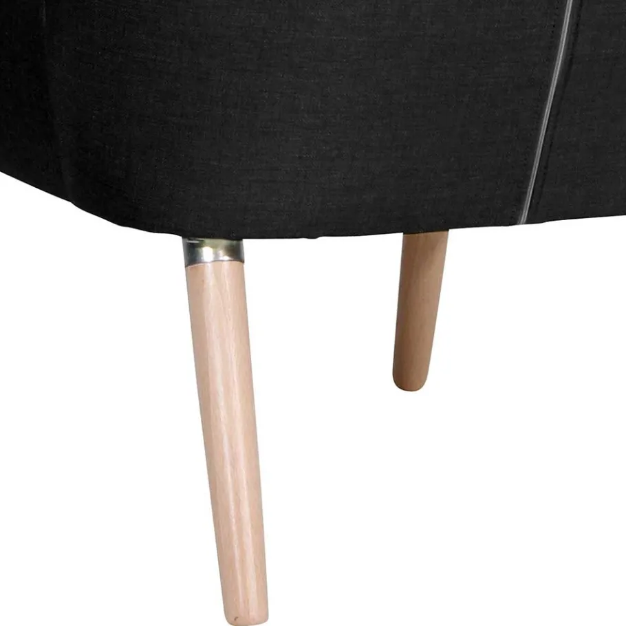 Hot Wohnen Sessel ohne Armlehnen in Schwarz Stoff - Oase