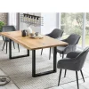 Outlet Wohnen Set Baumkantentisch & Samtstühle - Sylverta (fünfteilig)