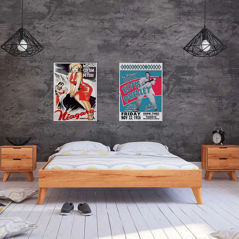 Sale Wohnen Set Doppelbett & Nachtkommoden - Junola I (dreiteilig)