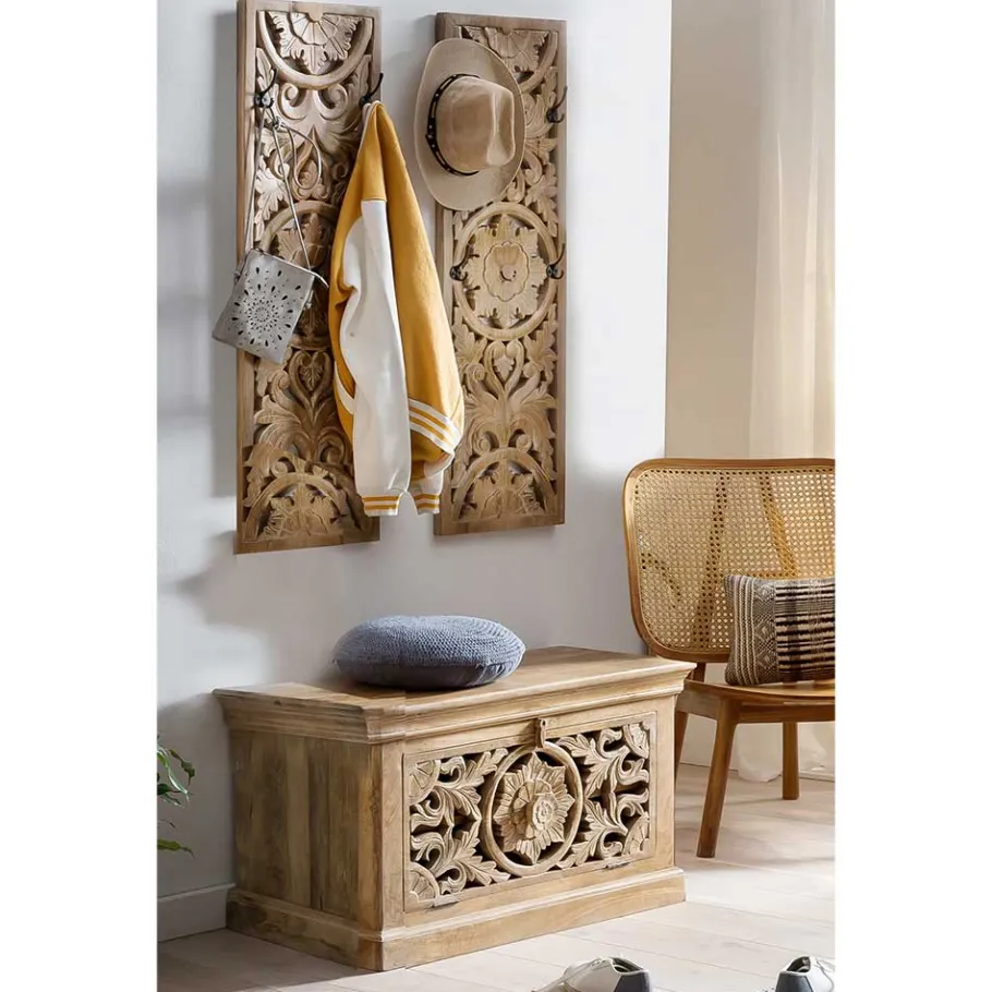 Outlet Wohnen Set Garderoben Möbel im Boho Style - Runiasa (dreiteilig)