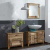 Online Wohnen Set Holz Badmöbel im Shabby Chic - Suennas (dreiteilig)