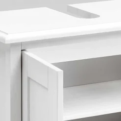 New Wohnen Set Landhaus Badmöbel aus Holz - Satumare (dreiteilig)