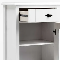 New Wohnen Set Landhaus Badmöbel aus Holz - Satumare (dreiteilig)