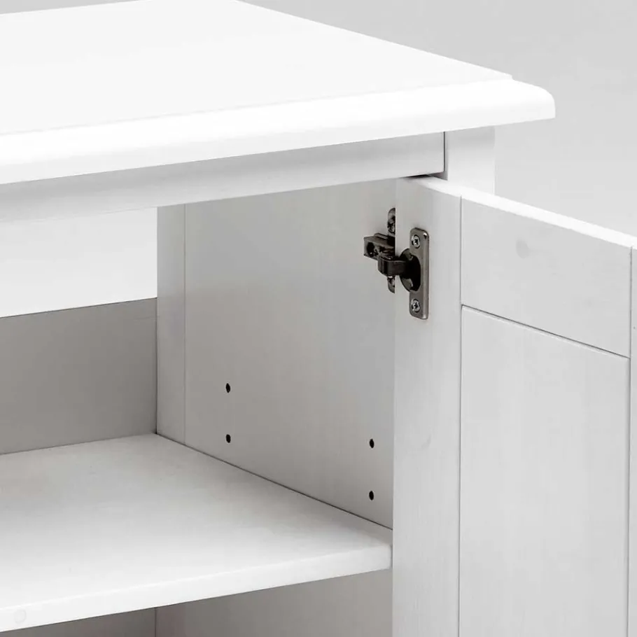 New Wohnen Set Landhaus Badmöbel aus Holz - Satumare (dreiteilig)