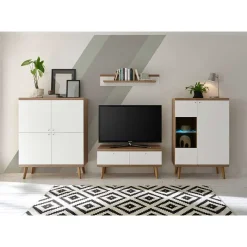 Outlet Wohnen Set Skandi Möbel fürs Wohnzimmer - Cablos (vierteilig)