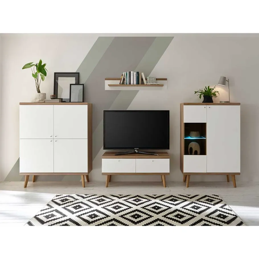 Outlet Wohnen Set Skandi Möbel fürs Wohnzimmer - Cablos (vierteilig)