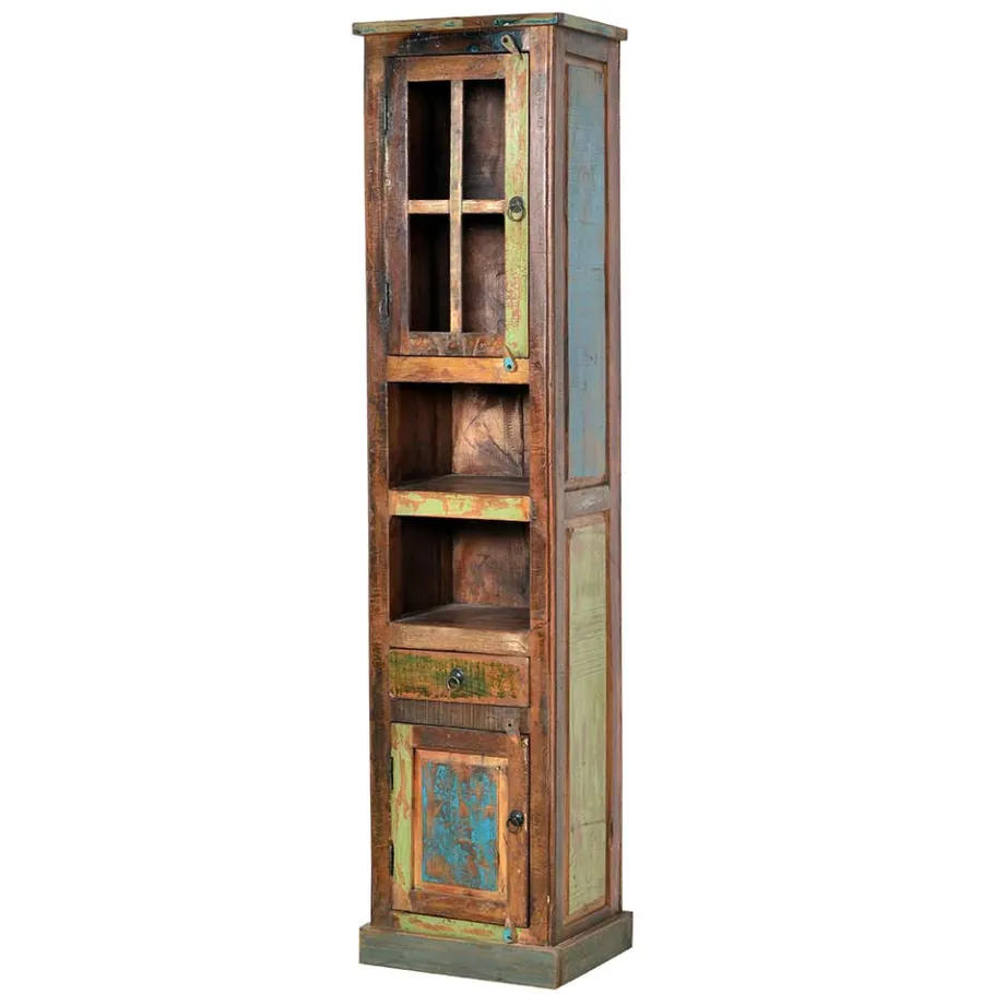 Outlet Wohnen Shabby Badmöbel aus Recyclingholz - Jamaica (fünfteilig)