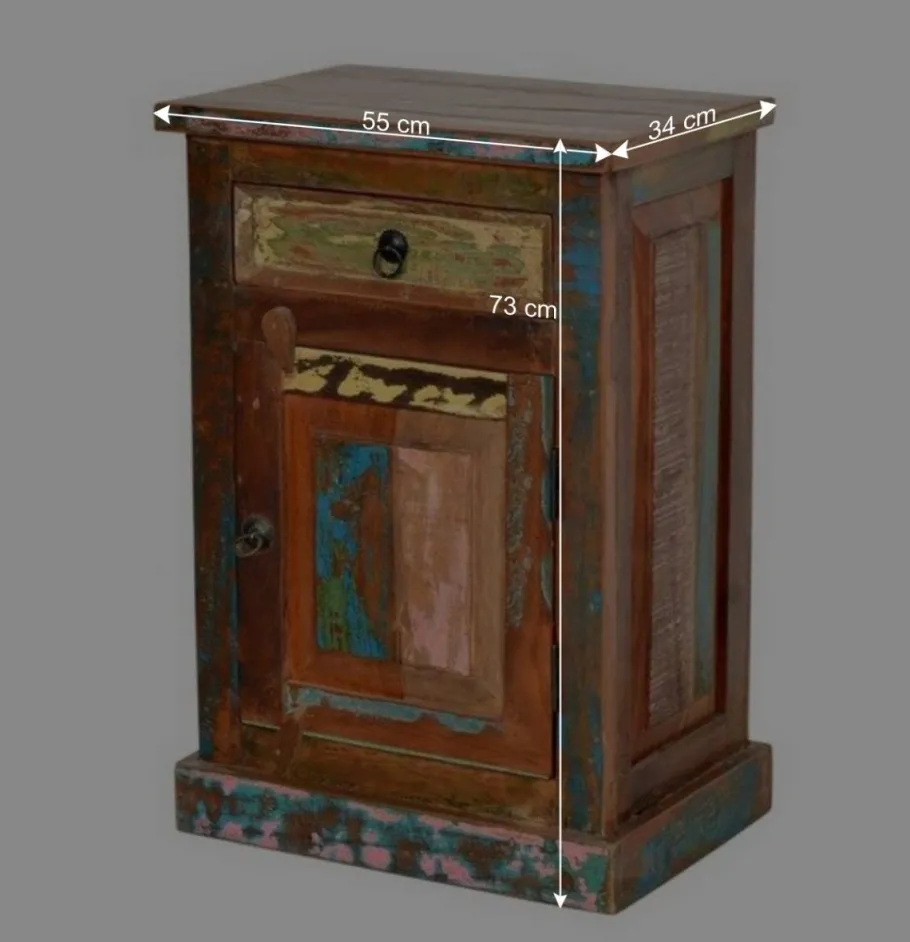 Outlet Wohnen Shabby Badmöbel aus Recyclingholz - Jamaica (fünfteilig)
