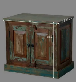 Outlet Wohnen Shabby Badmöbel aus Recyclingholz - Jamaica (fünfteilig)