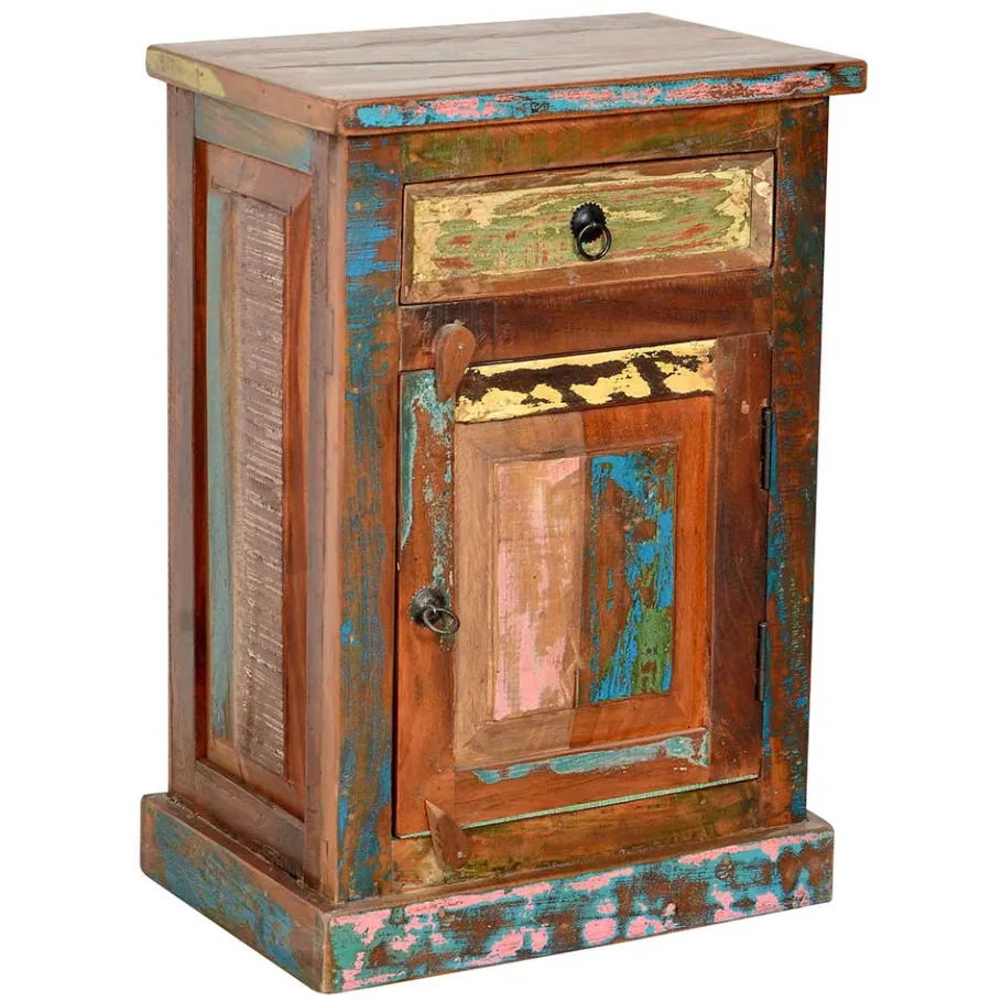 Outlet Wohnen Shabby Badmöbel aus Recyclingholz - Jamaica (fünfteilig)