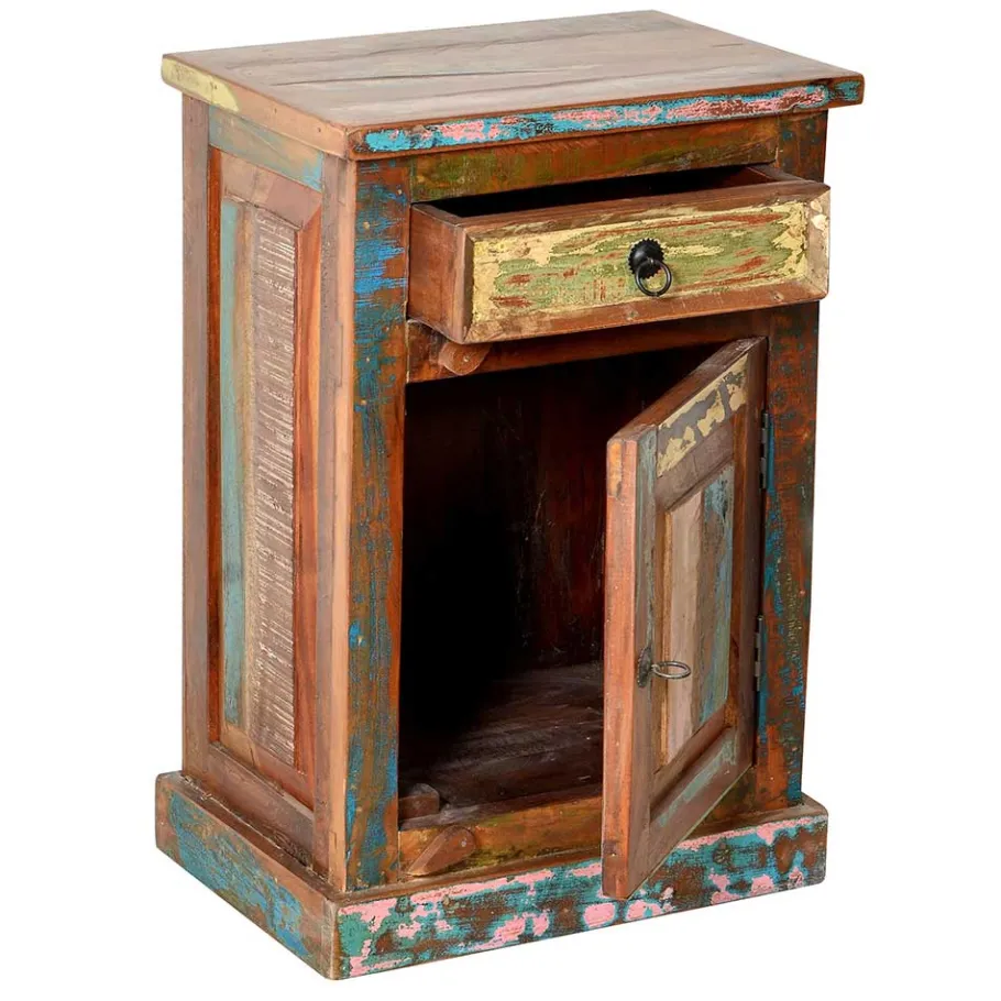 Outlet Wohnen Shabby Badmöbel aus Recyclingholz - Jamaica (fünfteilig)