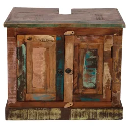 Outlet Wohnen Shabby Badmöbel aus Recyclingholz - Jamaica (fünfteilig)