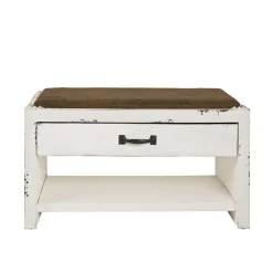 Clearance Wohnen Shabby Chic Bank in Weiß & Braun - Beat
